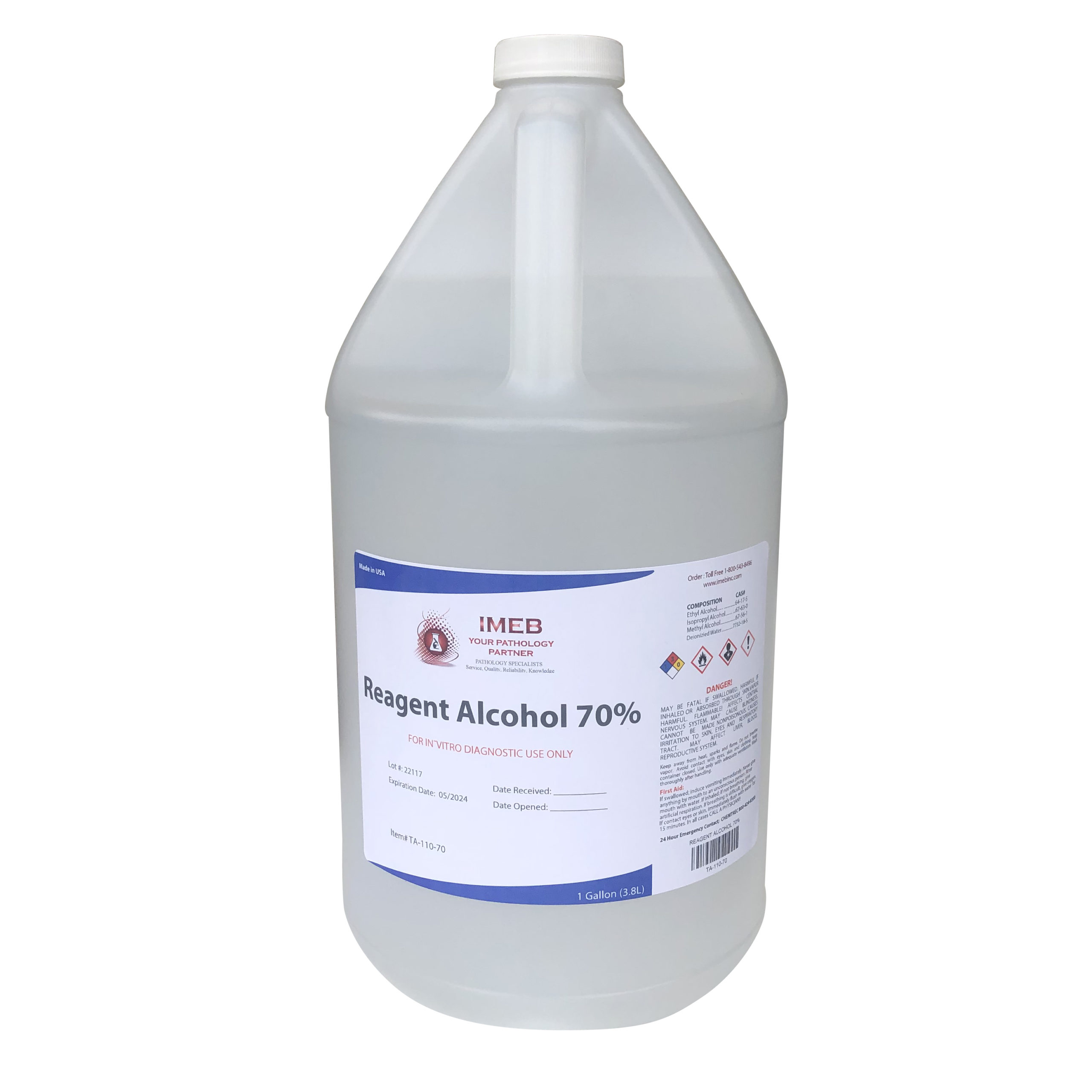 1 gallon of Tek-Select Reagent Alcohol – 70%