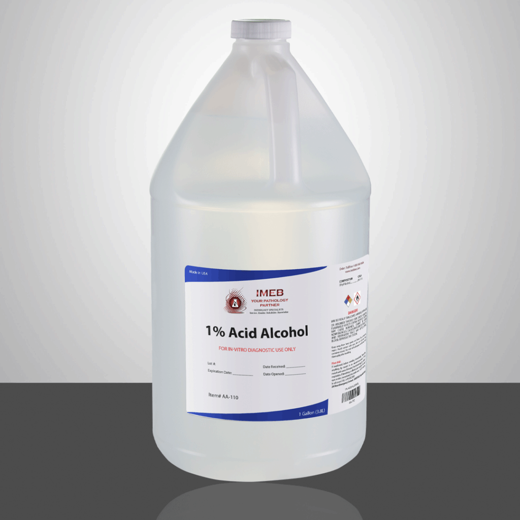 1 percent acid on a gray background