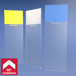 Frosted Slides 90 Degree Ground Edge 7200 Series shows yellow, white, and blue coded Red 90 degree icon
