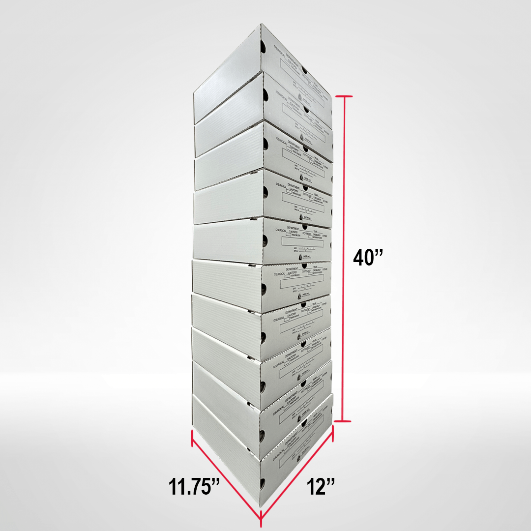 Stacked Carboard cabinet with measurements